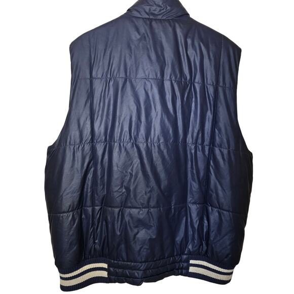Vintage 90s Izod Mens Navy Puffer Vest Full Zip and Snap Great Condition 2XL - Picture 2 of 5